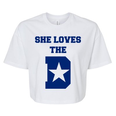 She Loves the D Dallas, Texas Pride Bella+Canvas Jersey Crop Tee