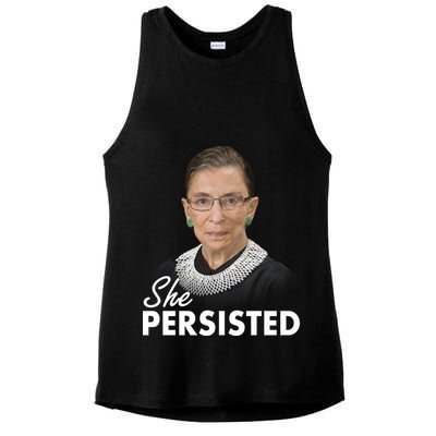 She Persisted RBG Ruth Bader Ginsburg Ladies PosiCharge Tri-Blend Wicking Tank