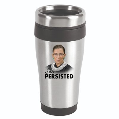 She Persisted RBG Ruth Bader Ginsburg 16oz Travel Tumbler