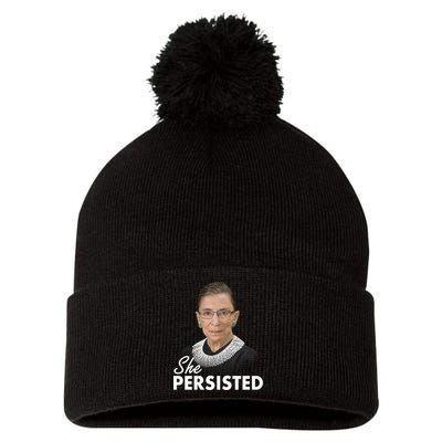 She Persisted RBG Ruth Bader Ginsburg Pom Pom 12in Knit Beanie
