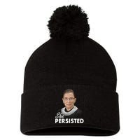 She Persisted RBG Ruth Bader Ginsburg Pom Pom 12in Knit Beanie
