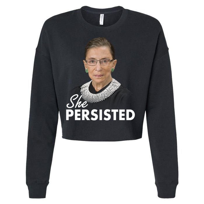 She Persisted RBG Ruth Bader Ginsburg Cropped Pullover Crew