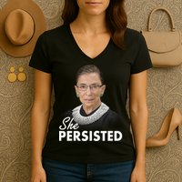 She Persisted RBG Ruth Bader Ginsburg Women's V-Neck T-Shirt