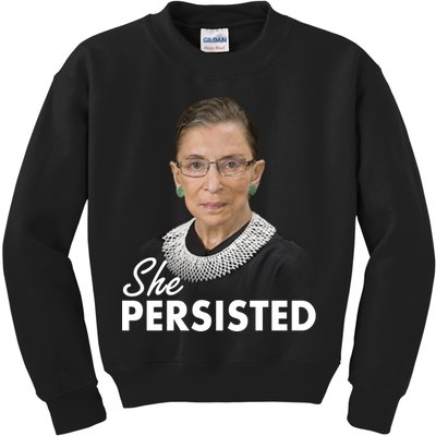 She Persisted RBG Ruth Bader Ginsburg Kids Sweatshirt