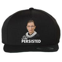 She Persisted RBG Ruth Bader Ginsburg Wool Snapback Cap
