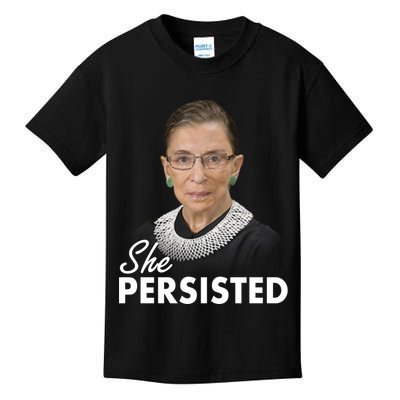 She Persisted RBG Ruth Bader Ginsburg Kids T-Shirt