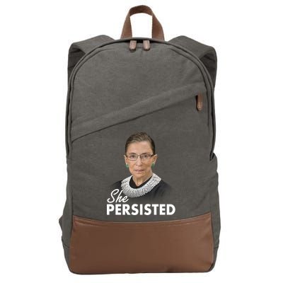 She Persisted RBG Ruth Bader Ginsburg Cotton Canvas Backpack