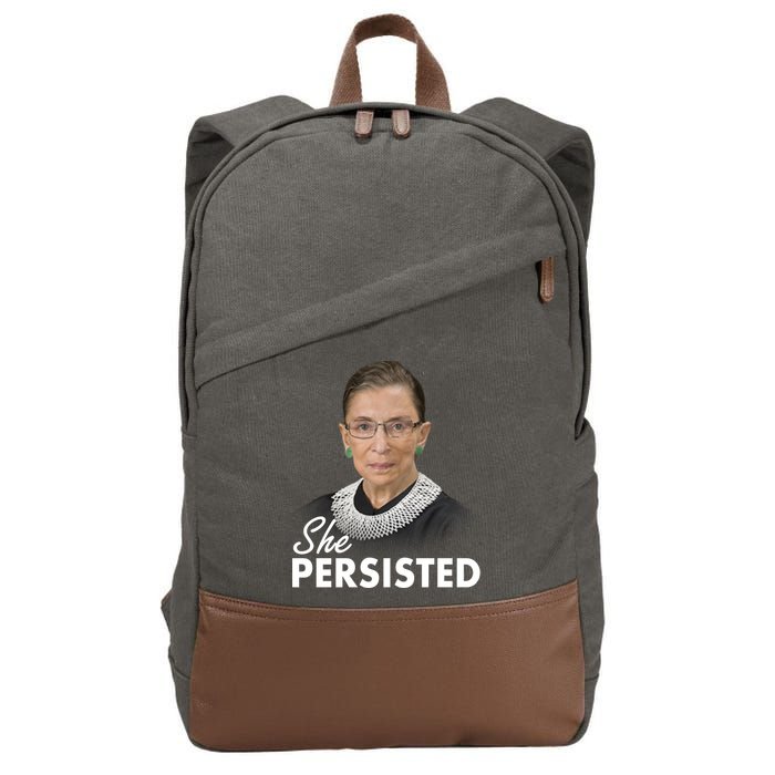 She Persisted RBG Ruth Bader Ginsburg Cotton Canvas Backpack