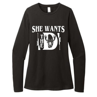 She Wants the D Hunting Womens CVC Long Sleeve Shirt