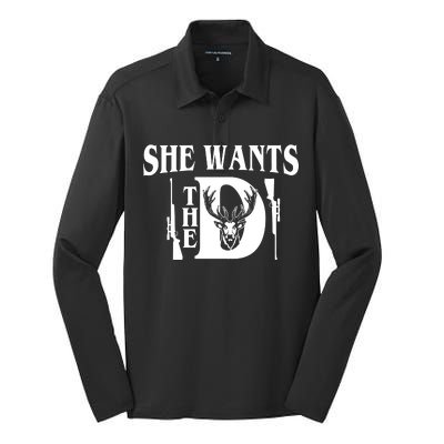 She Wants the D Hunting Silk Touch Performance Long Sleeve Polo