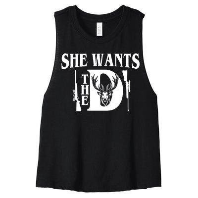 She Wants the D Hunting Women's Racerback Cropped Tank