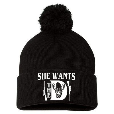 She Wants the D Hunting Pom Pom 12in Knit Beanie