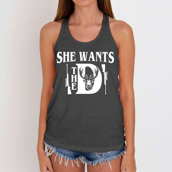 She Wants the D Hunting Women's Knotted Racerback Tank