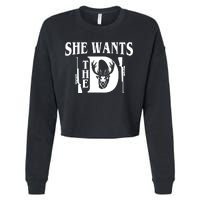 She Wants the D Hunting Cropped Pullover Crew