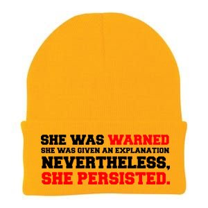 She Was Warned - Given an Explanation. Nevertheless, She Persisted. Knit Cap Winter Beanie