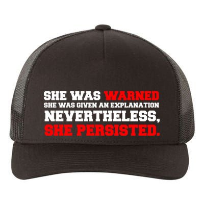 She Was Warned - Given an Explanation. Nevertheless, She Persisted. Yupoong Adult 5-Panel Trucker Hat
