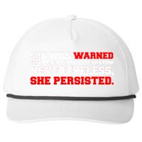 She Was Warned - Given an Explanation. Nevertheless, She Persisted. Snapback Five-Panel Rope Hat