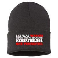 She Was Warned - Given an Explanation. Nevertheless, She Persisted. Sustainable Knit Beanie