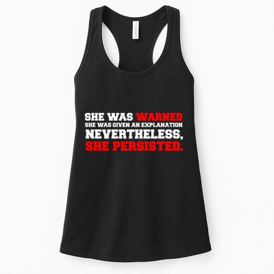 She Was Warned - Given an Explanation. Nevertheless, She Persisted. Womens Tank Top