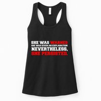 She Was Warned - Given an Explanation. Nevertheless, She Persisted. Womens Tank Top