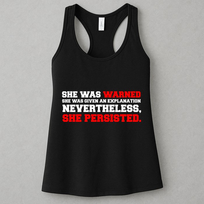 She Was Warned - Given an Explanation. Nevertheless, She Persisted. Womens Tank Top
