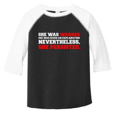 She Was Warned - Given an Explanation. Nevertheless, She Persisted. Toddler Fine Jersey T-Shirt