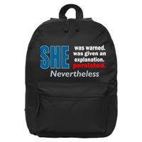 She Was Warned Given An Explanation Persisted Nevertheless 16 in Basic Backpack