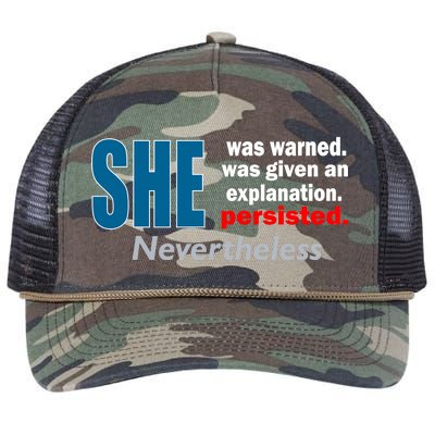 She Was Warned Given An Explanation Persisted Nevertheless Retro Rope Trucker Hat Cap