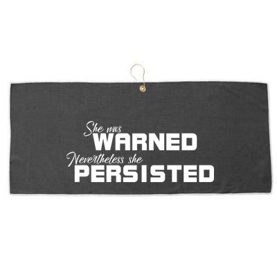 She Was Warned Nevertheless, She Persisted. Protest Large Microfiber Waffle Golf Towel