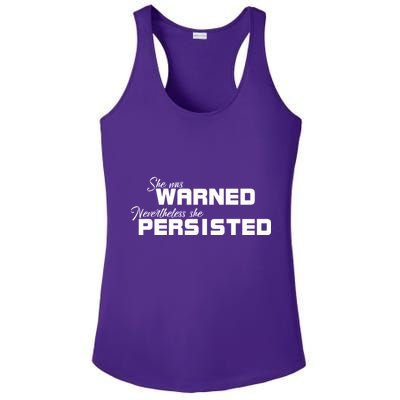 She Was Warned Nevertheless, She Persisted. Protest Ladies PosiCharge Competitor Racerback Tank