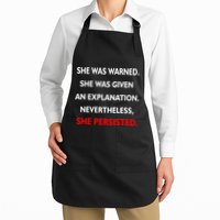 She Was Was Warned Nevertheless Persisted Full-Length Apron With Pockets