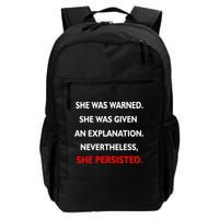 She Was Was Warned Nevertheless Persisted Backpack