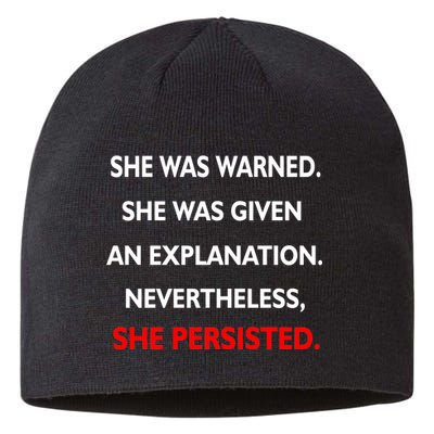 She Was Was Warned Nevertheless Persisted Sustainable Beanie