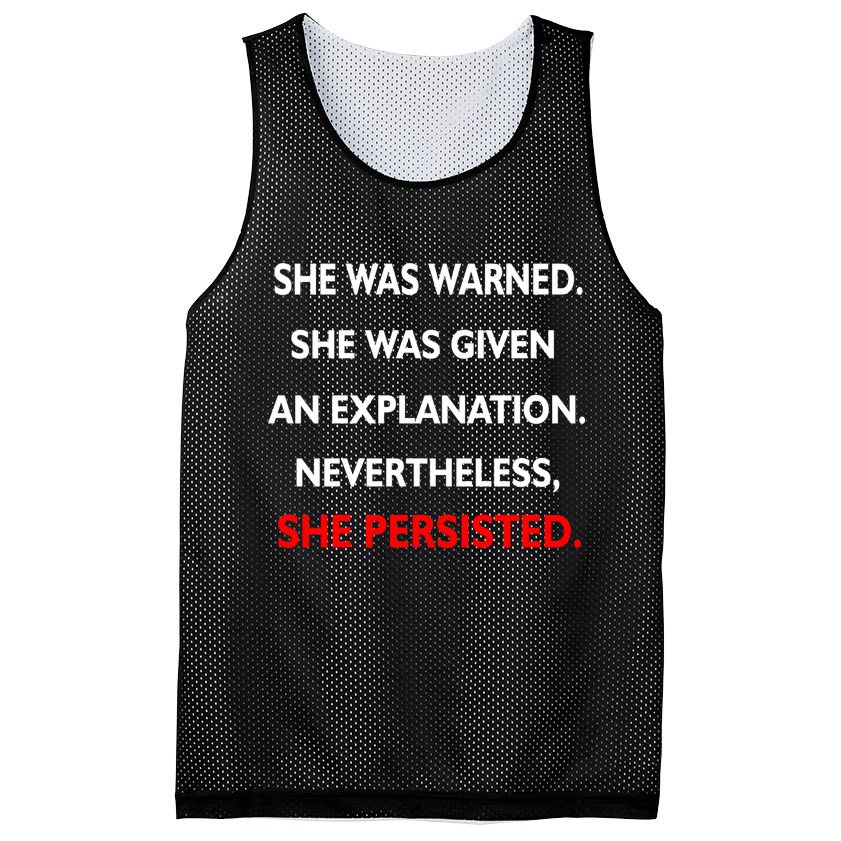 She Was Was Warned Nevertheless Persisted Mesh Reversible Basketball Jersey Tank