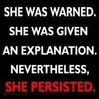 She Was Was Warned Nevertheless Persisted Pom Pom 12in Knit Beanie