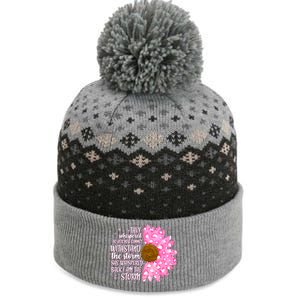 She Whispers Back I Am The Storm Pink Flower The Baniff Cuffed Pom Beanie