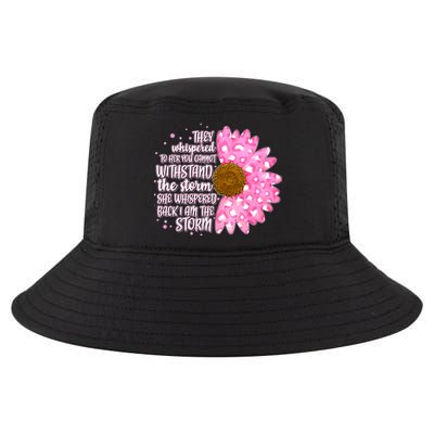 She Whispers Back I Am The Storm Pink Flower Cool Comfort Performance Bucket Hat