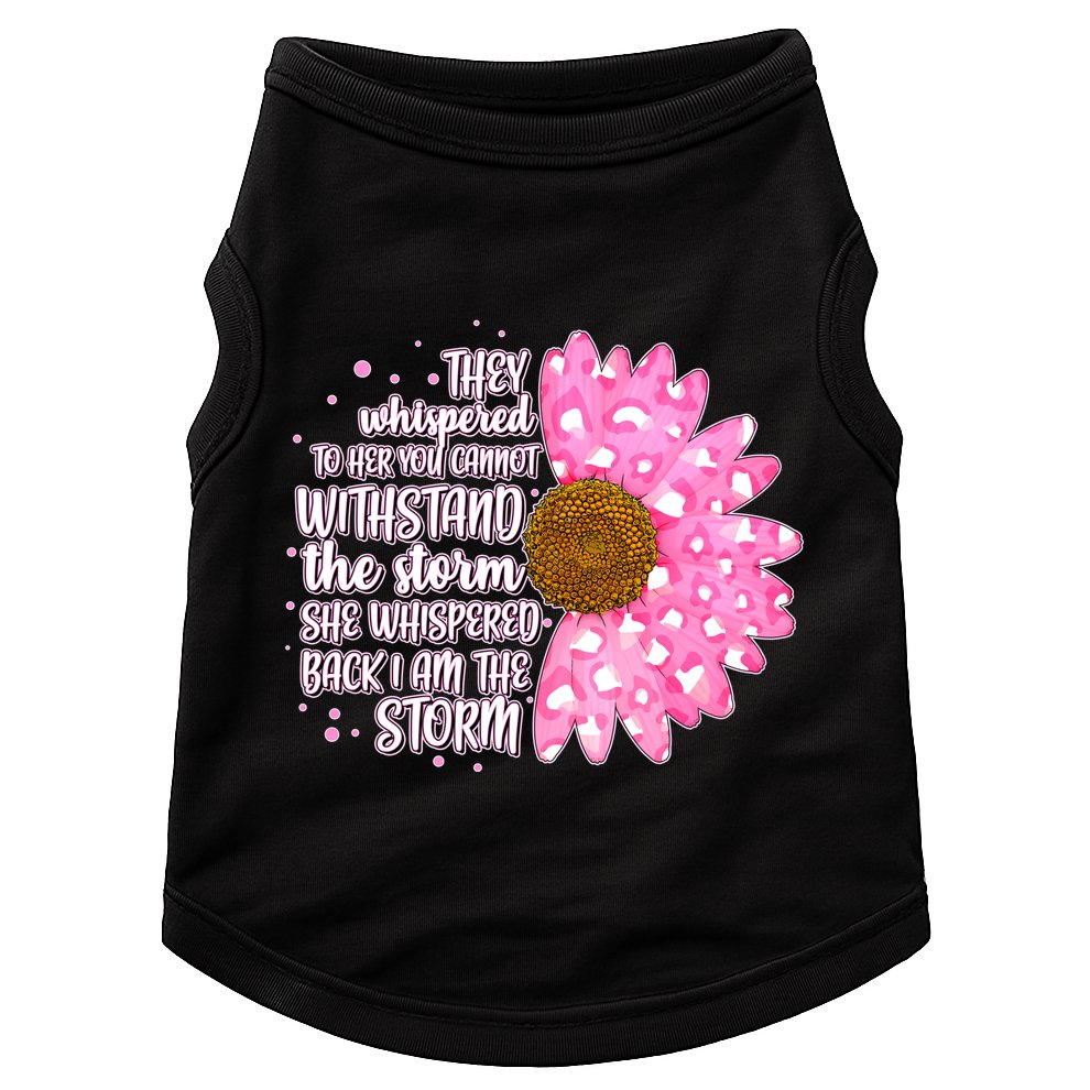 She Whispers Back I Am The Storm Pink Flower Doggie Tank