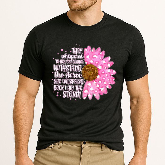 She Whispers Back I Am The Storm Pink Flower Cooling Performance Crew T-Shirt