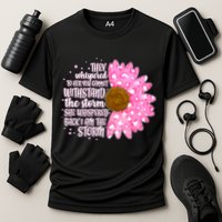 She Whispers Back I Am The Storm Pink Flower Cooling Performance Crew T-Shirt