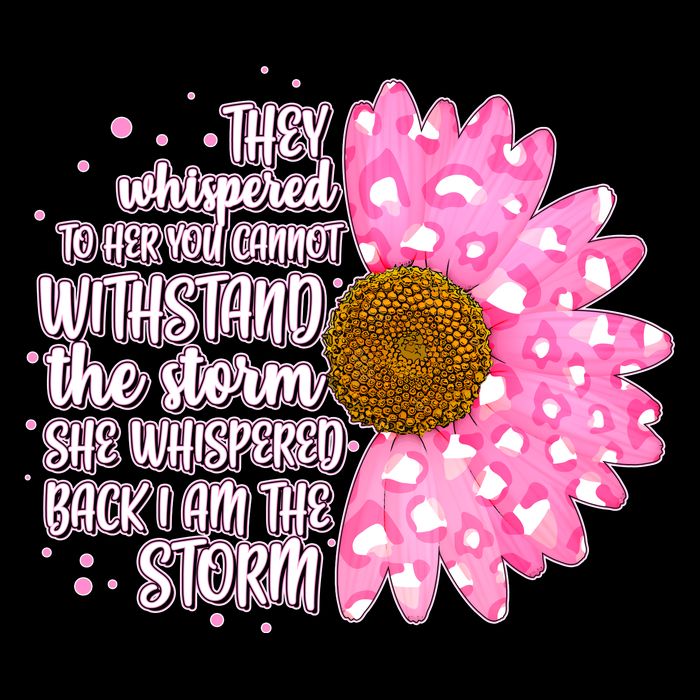 She Whispers Back I Am The Storm Pink Flower Cooling Performance Crew T-Shirt