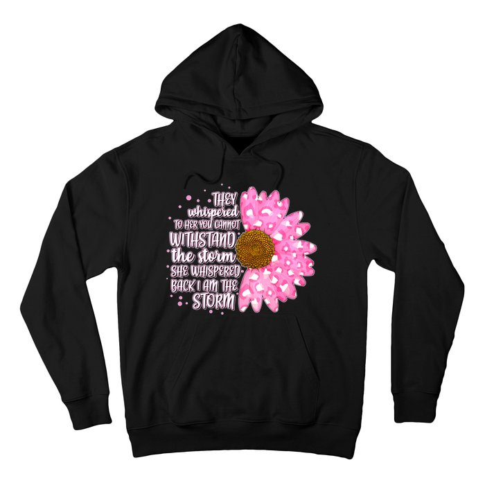 She Whispers Back I Am The Storm Pink Flower Hoodie