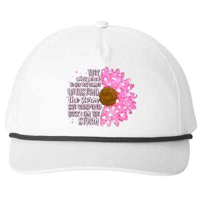 She Whispers Back I Am The Storm Pink Flower Snapback Five-Panel Rope Hat