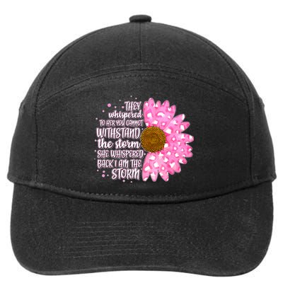 She Whispers Back I Am The Storm Pink Flower 7-Panel Snapback Hat