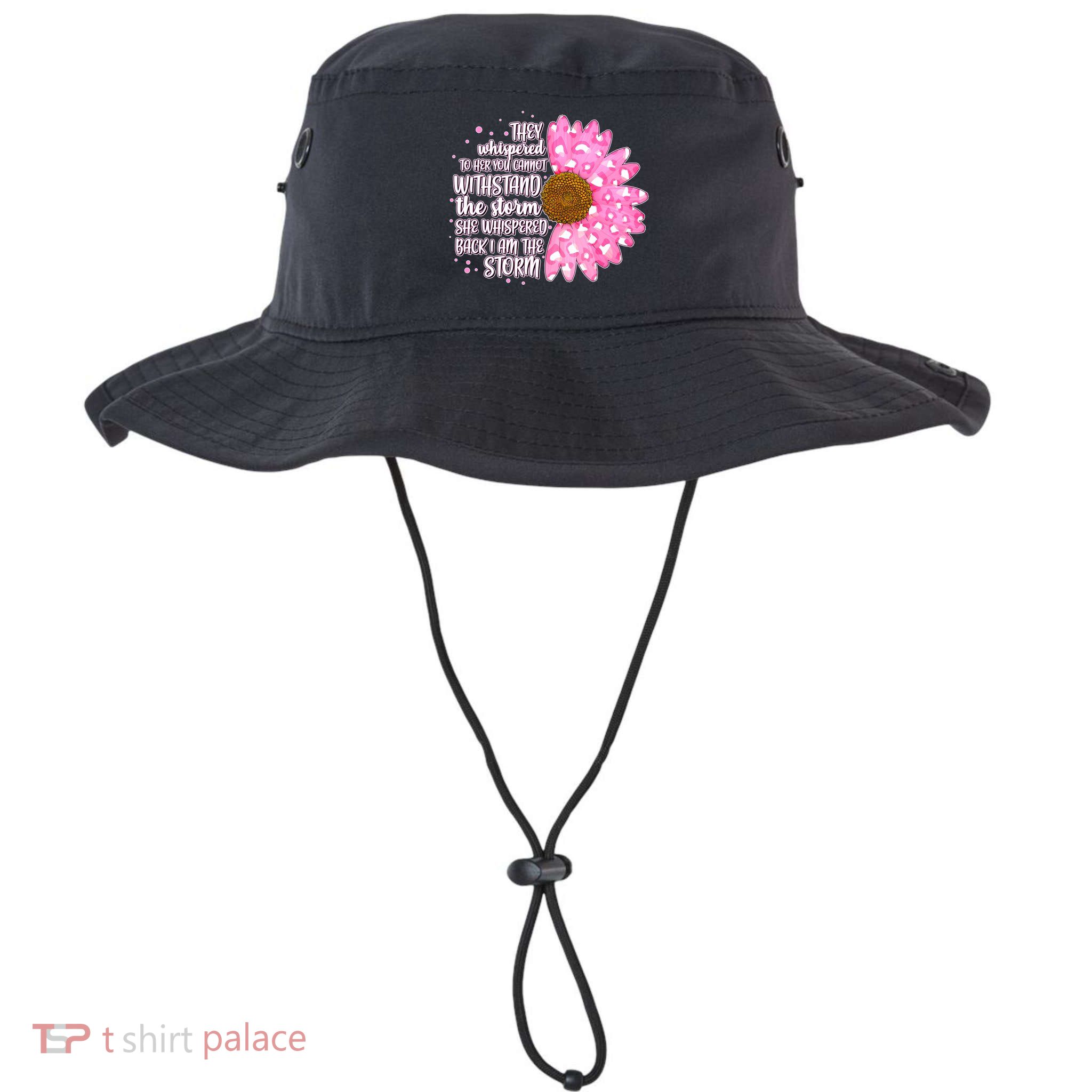 She Whispers Back I Am The Storm Pink Flower Bucket Hat