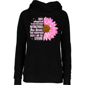 She Whispers Back I Am The Storm Pink Flower Womens Funnel Neck Pullover Hood