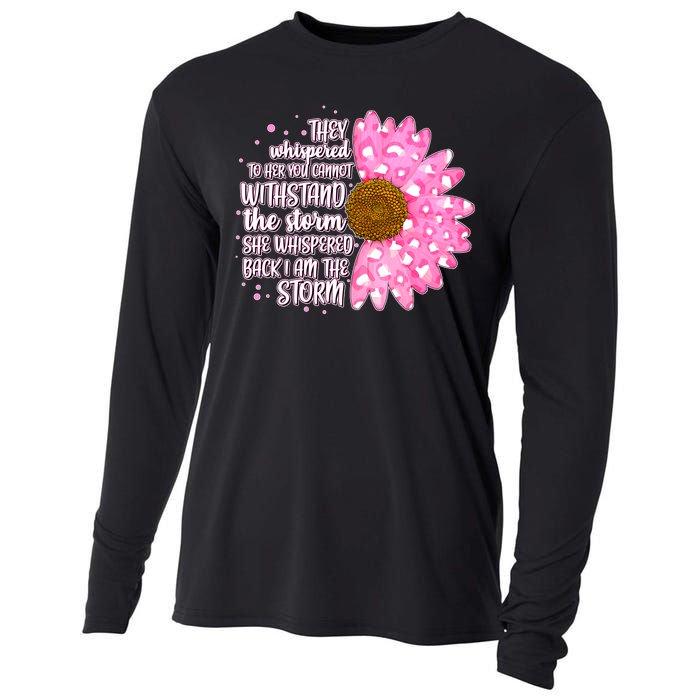 She Whispers Back I Am The Storm Pink Flower Cooling Performance Long Sleeve Crew