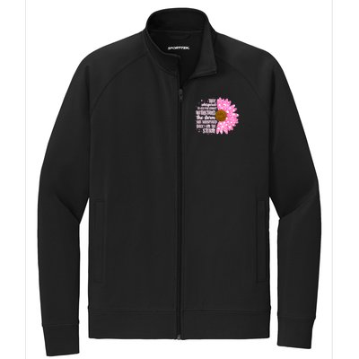 She Whispers Back I Am The Storm Pink Flower Stretch Full-Zip Cadet Jacket