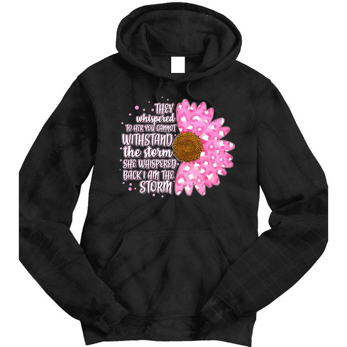 She Whispers Back I Am The Storm Pink Flower Tie Dye Hoodie