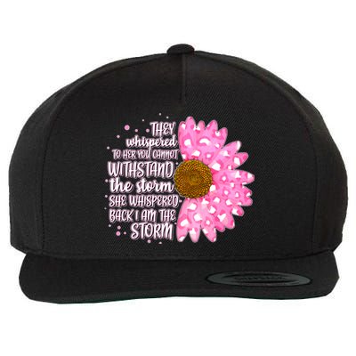 She Whispers Back I Am The Storm Pink Flower Wool Snapback Cap